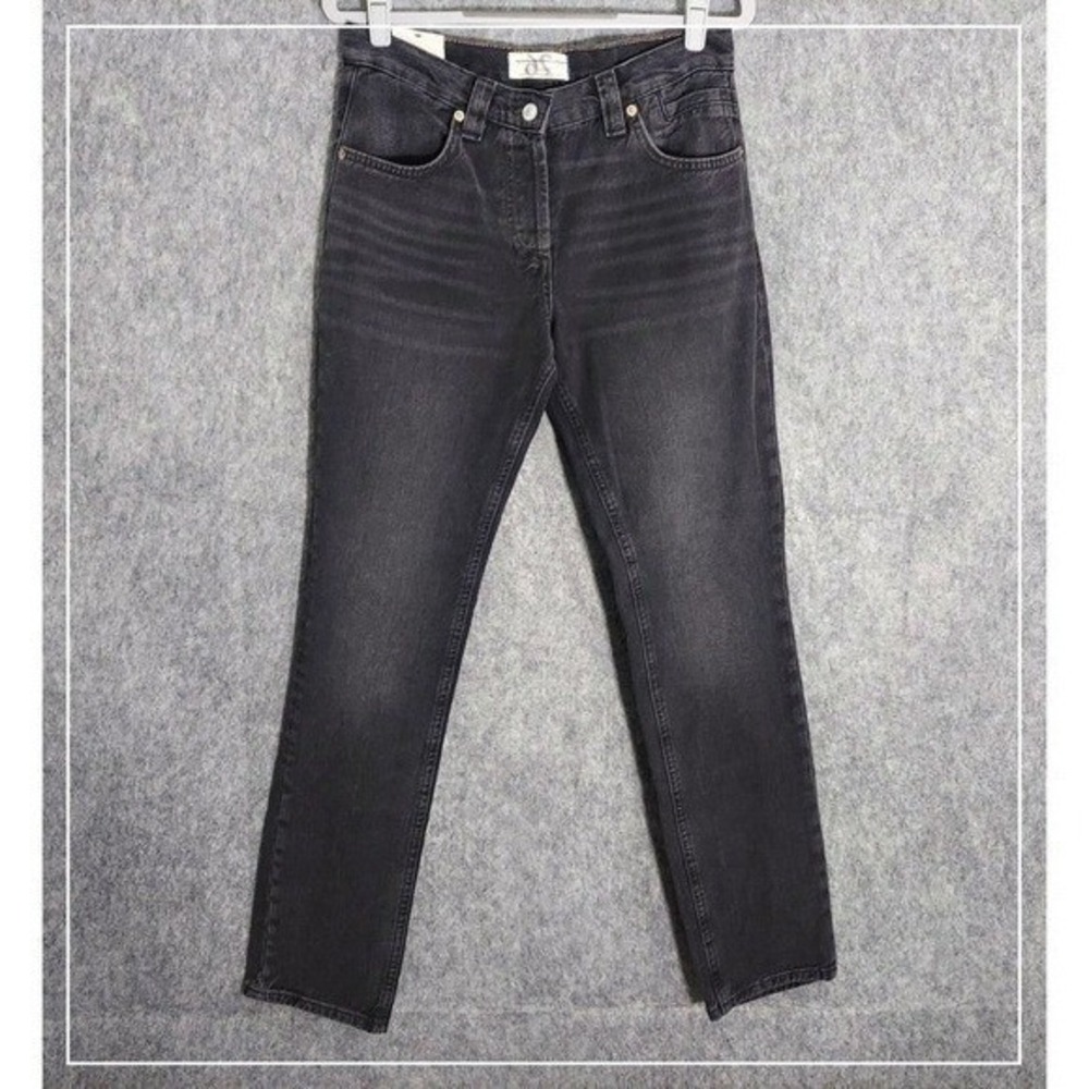 We The Free People Jeans Women 26 Gray Low Rise Straight Y2K Vintage Denim